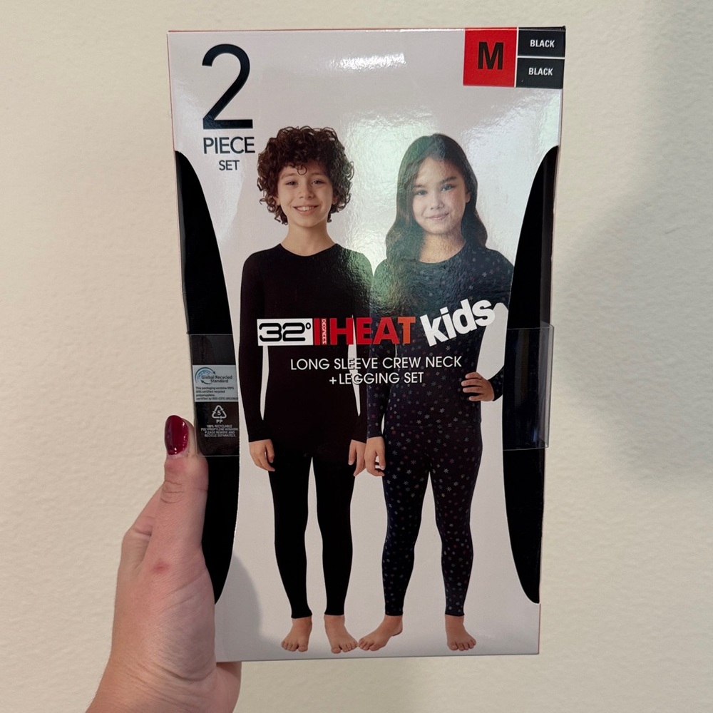 32 Degrees Kids Black Long Sleeve Set